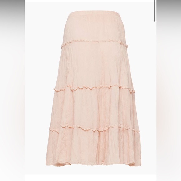 nwt aritzia damasque maxi skirt in coral blush size s - Picture 5 of 7